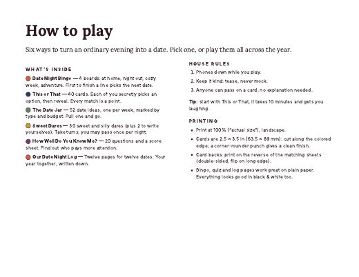 Inside page preview of Date Night Game Pack