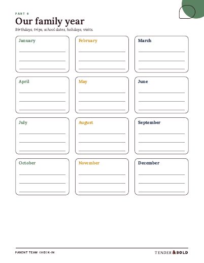 Inside page preview of Parent Team Check-In